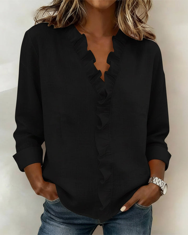 Nayla | Blusa fruncida de cuello en V