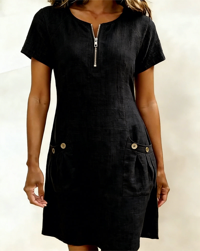 Laura | Vestido de algodón y lino