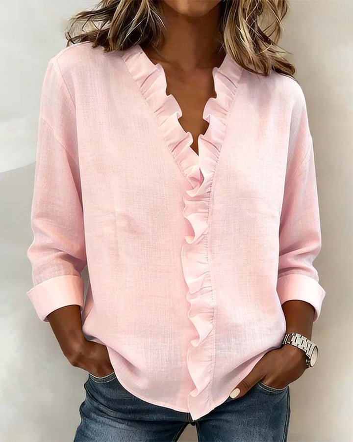 Nayla | Blusa fruncida de cuello en V