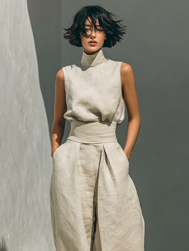 Marta | Conjunto Blusa y Pantalones De Lino
