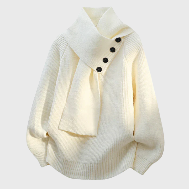 Elisa | Suéter Elegante con Cuello Tipo Bufanda