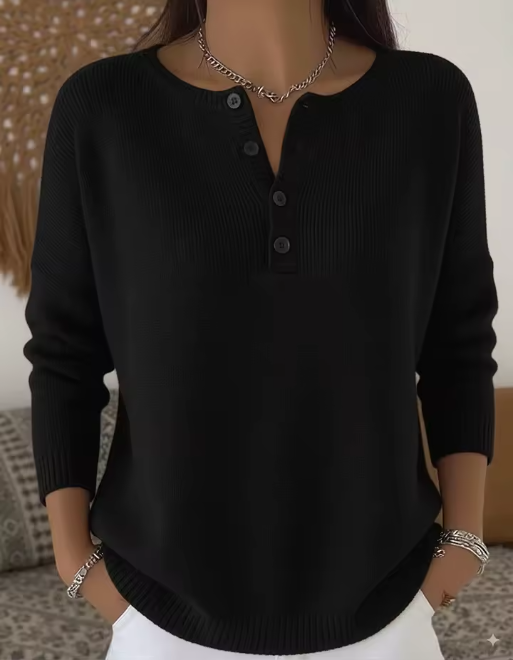 Vera | Maglione elegante con scollo a bottoni