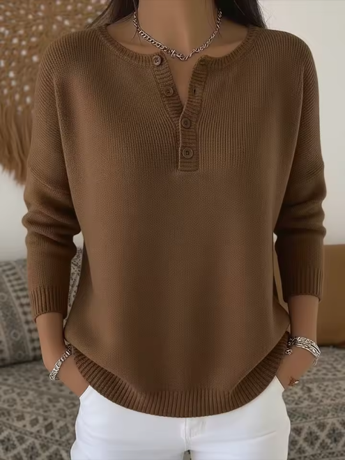 Vera | Maglione elegante con scollo a bottoni