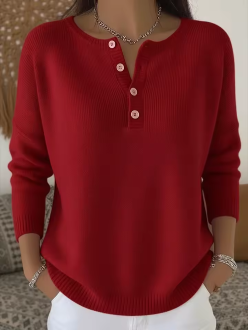 Vera | Maglione elegante con scollo a bottoni
