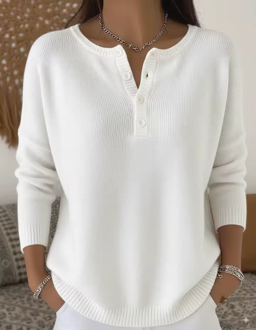 Vera | Maglione elegante con scollo a bottoni