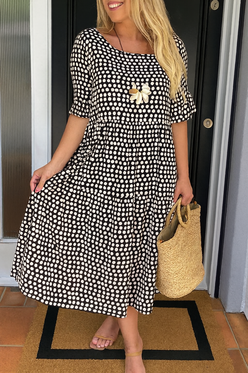 IRIS | VESTIDO MIDI DE MANGA CORTA