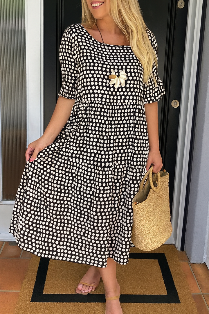 IRIS | VESTIDO MIDI DE MANGA CORTA