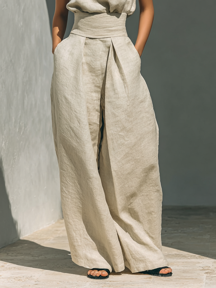 Marta | Conjunto Blusa y Pantalones De Lino