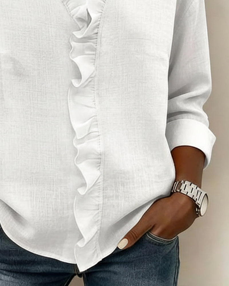 Nayla | Blusa fruncida de cuello en V
