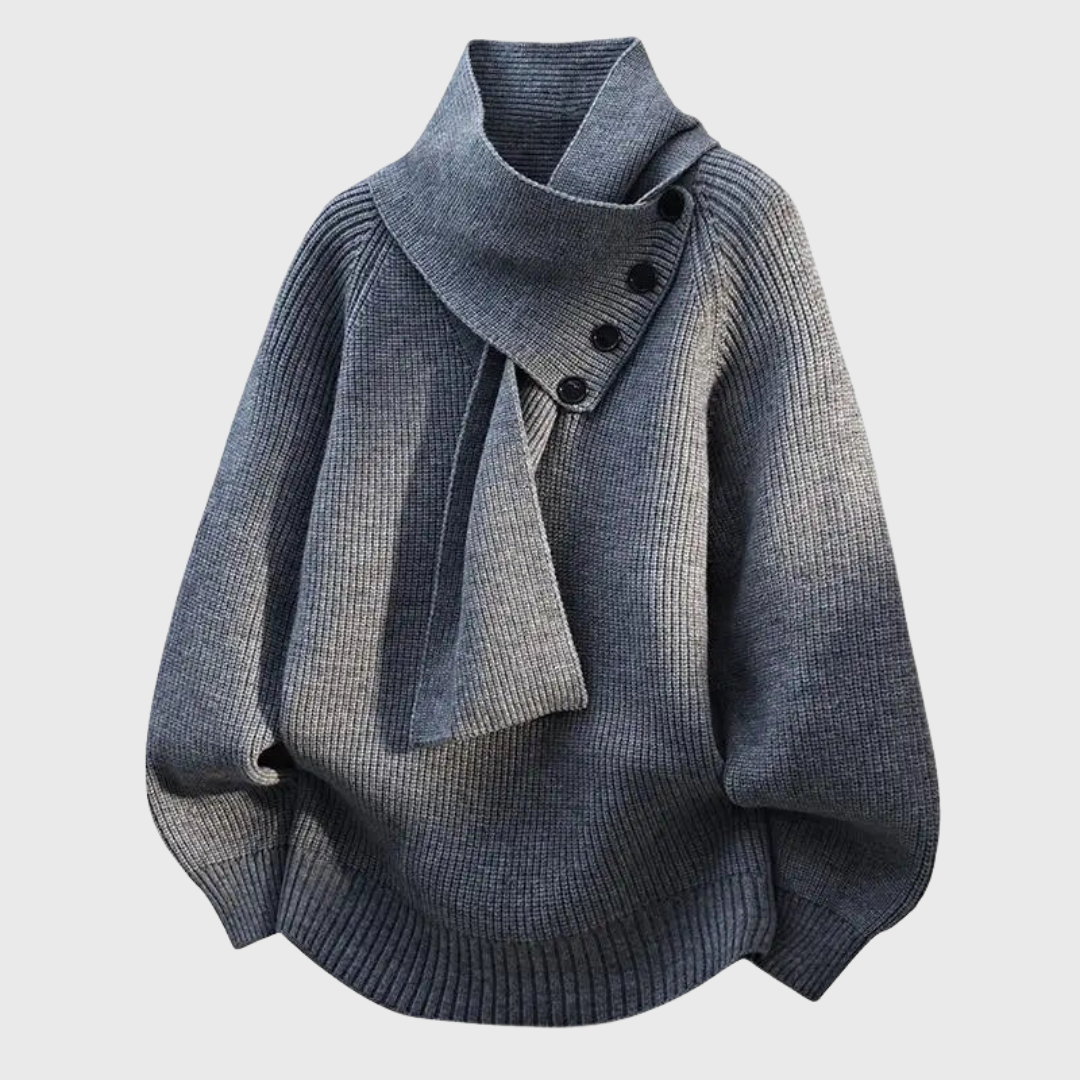 Elisa | Suéter Elegante con Cuello Tipo Bufanda