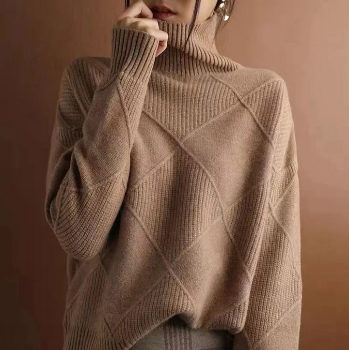 GIULIA - Suéter de Punto con Cuello en Denim