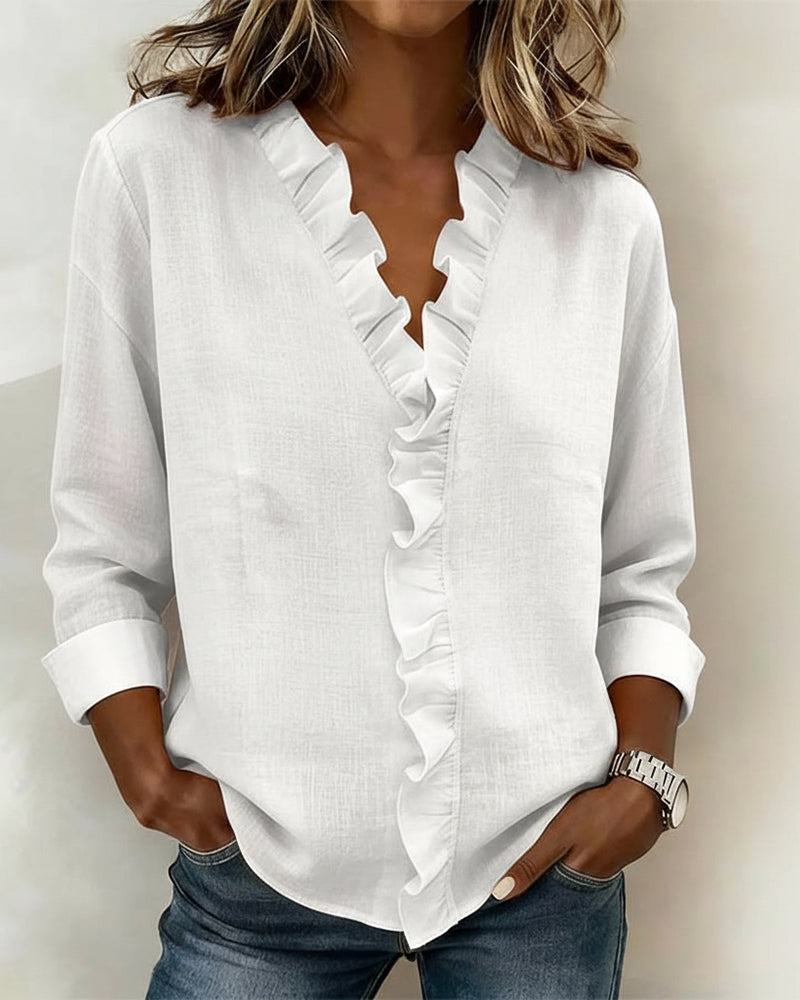 Nayla | Blusa fruncida de cuello en V