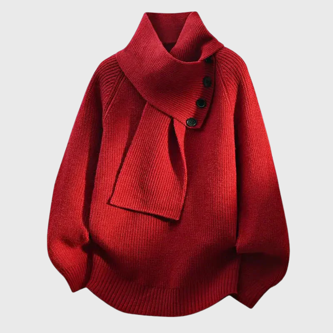 Elisa | Suéter Elegante con Cuello Tipo Bufanda