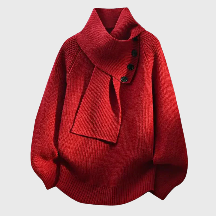Elisa | Suéter Elegante con Cuello Tipo Bufanda