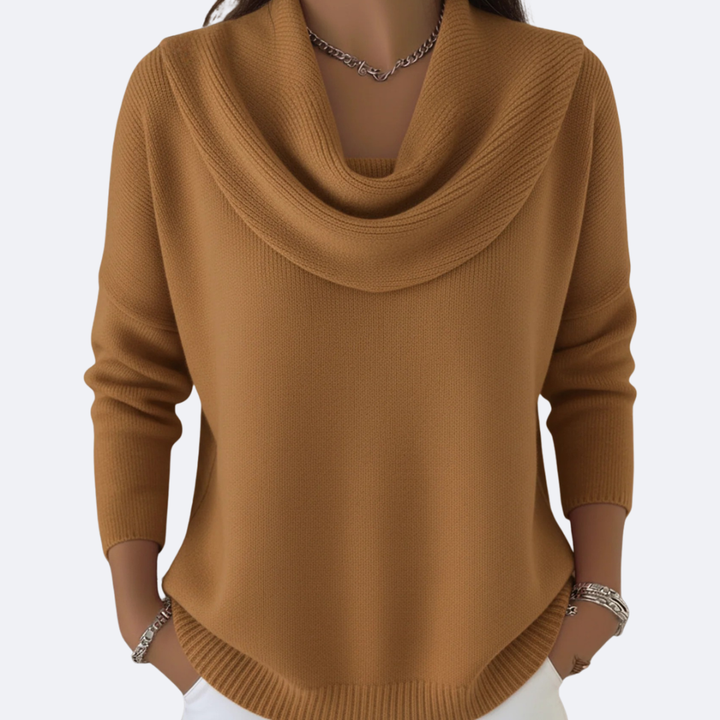 GIULIA - Suéter con Cuello Ruffle Acogedor