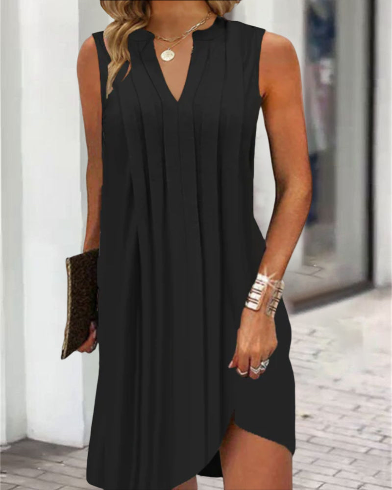 Valeria | Abito casual senza maniche con scollo a V