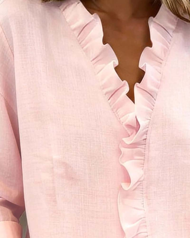 Nayla | Blusa fruncida de cuello en V