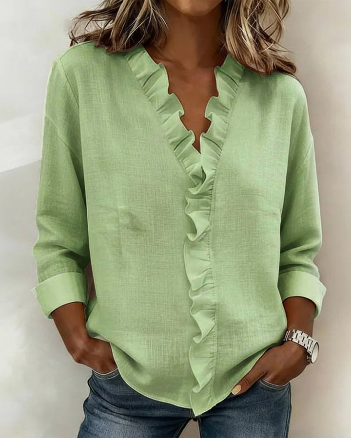 Nayla | Blusa fruncida de cuello en V