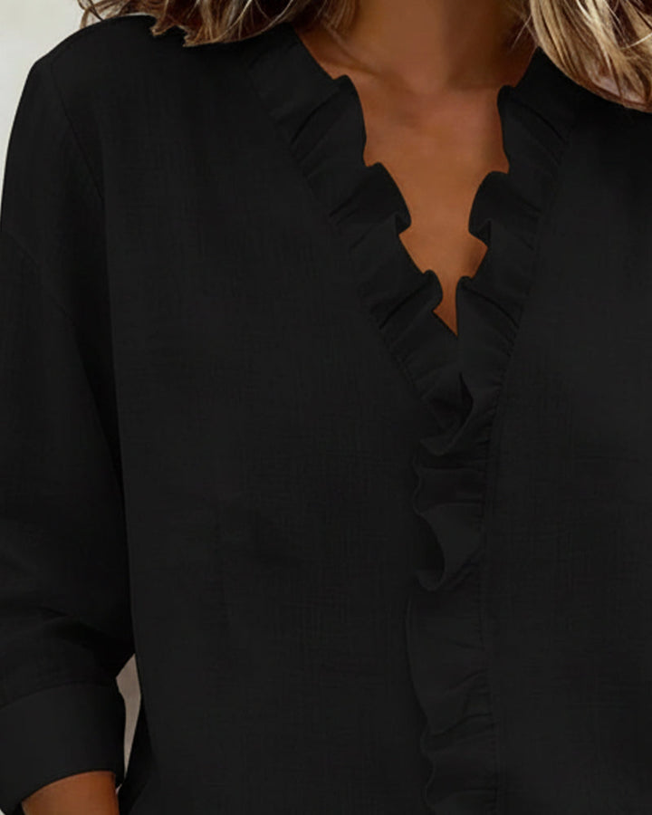 Nayla | Blusa fruncida de cuello en V