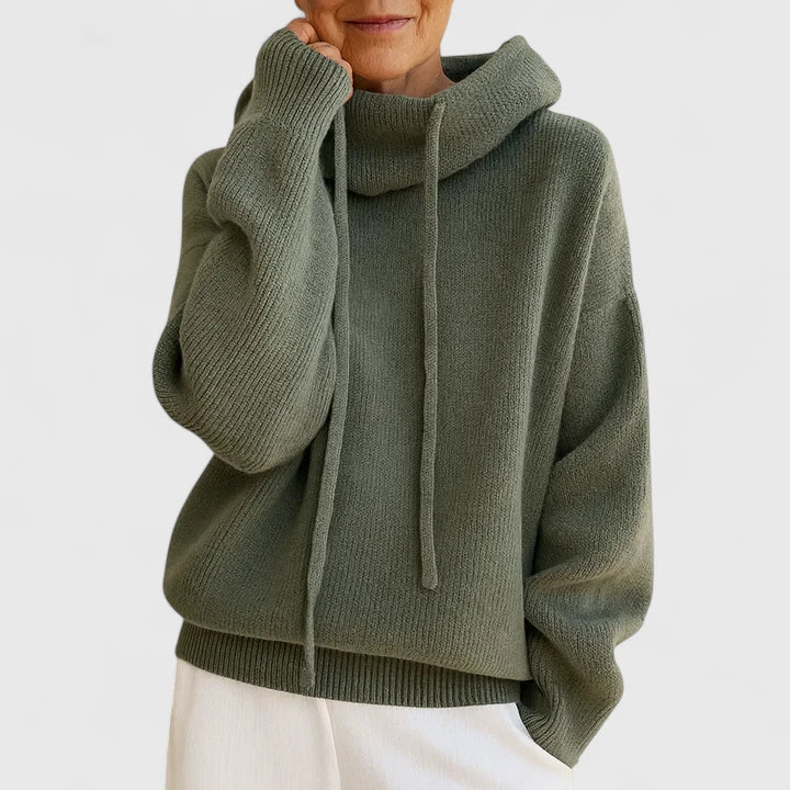 Marie | Suéter Acogedor con Cuello Alto y Capucha
