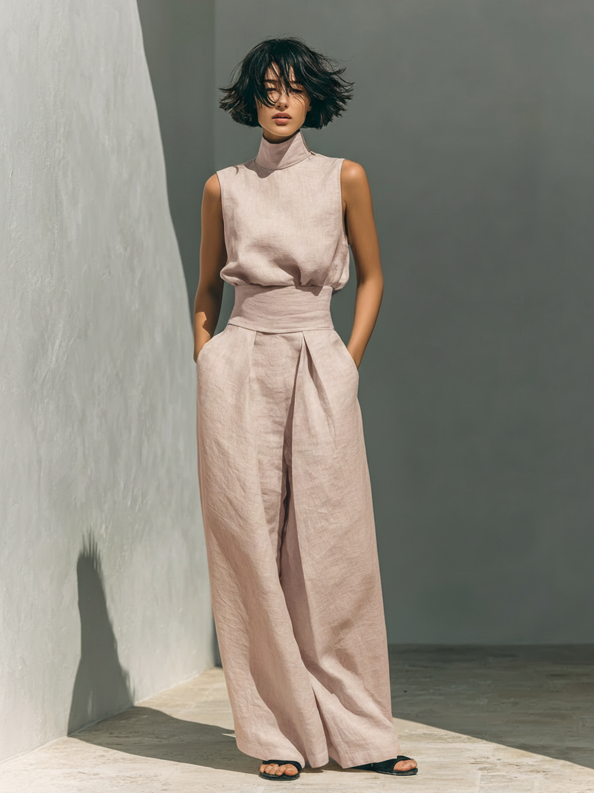 Marta | Conjunto Blusa y Pantalones De Lino