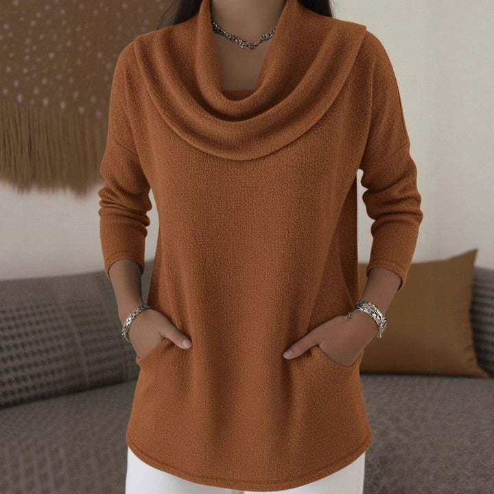 Lia | Soft Cascading Neck Sweater