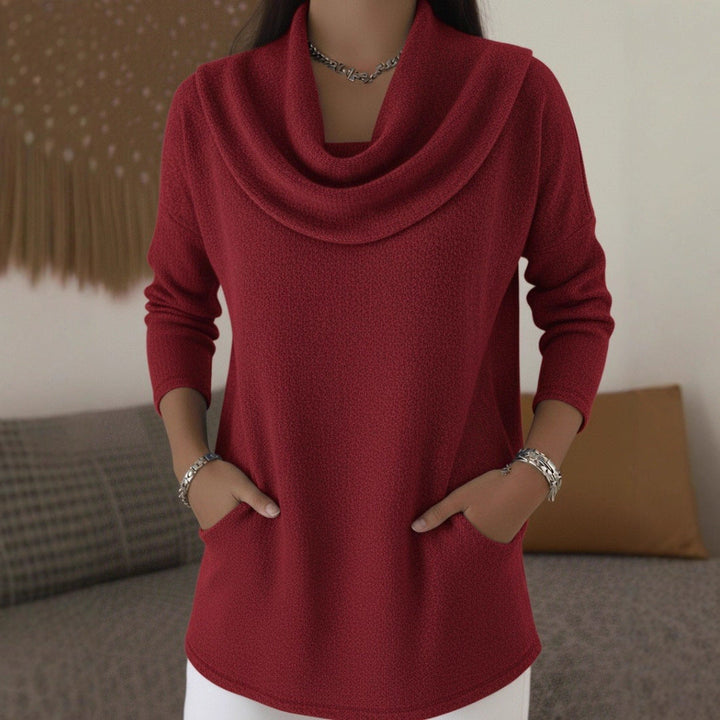 Lia | Soft Cascading Neck Sweater