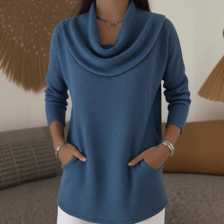 Lia | Soft Cascading Neck Sweater