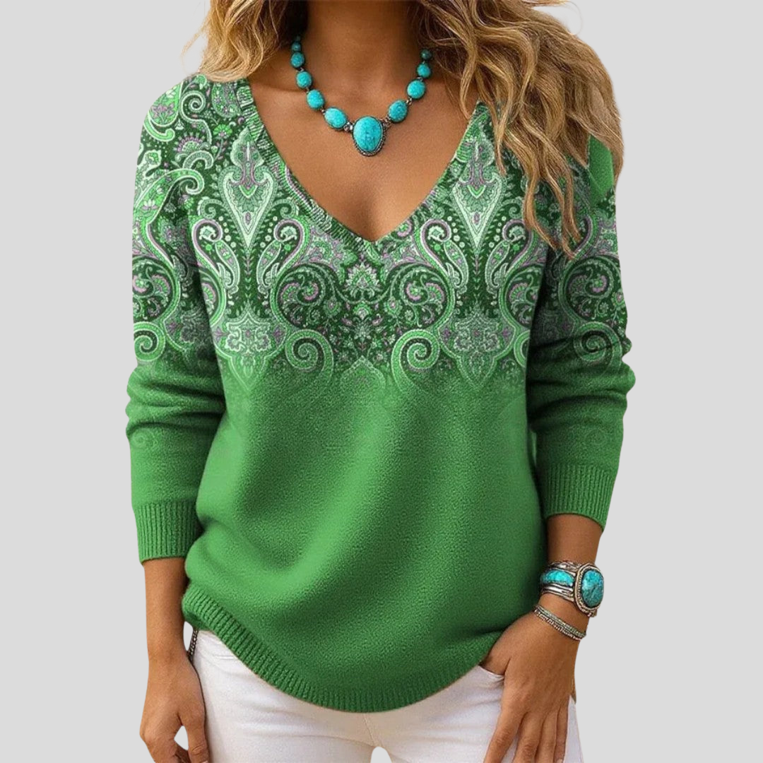 Amelia | Maglione Elegante con Scollo a V e Maniche Lunghe