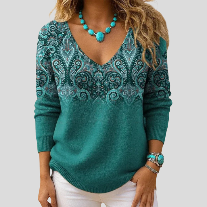 Amelia | Maglione Elegante con Scollo a V e Maniche Lunghe