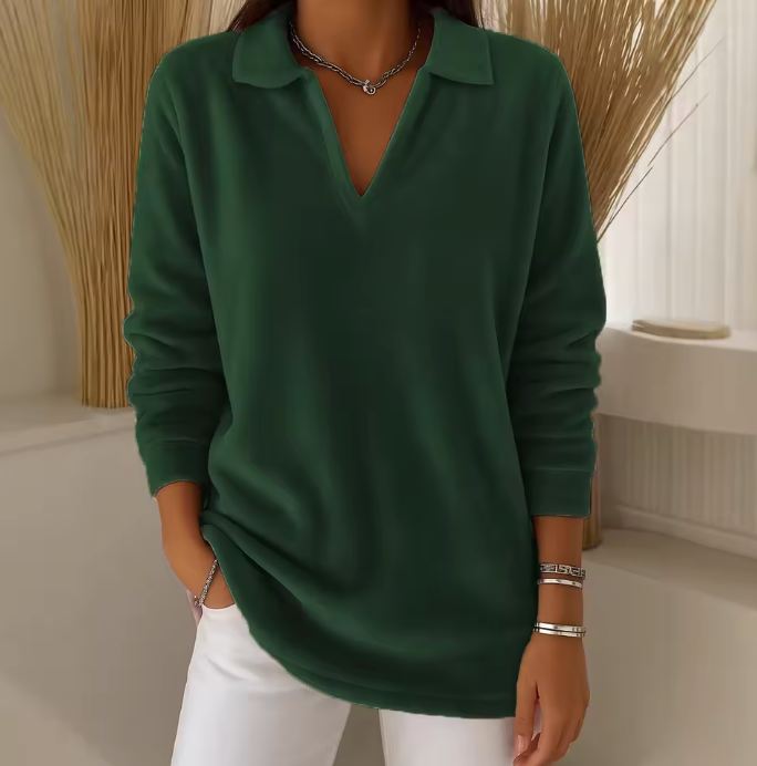 Emma | Suéter Suave de Terciopelo con Escote en V