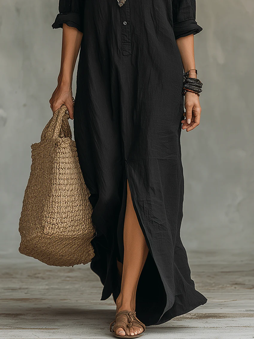 Bianca | Abito Maxi con bottoni