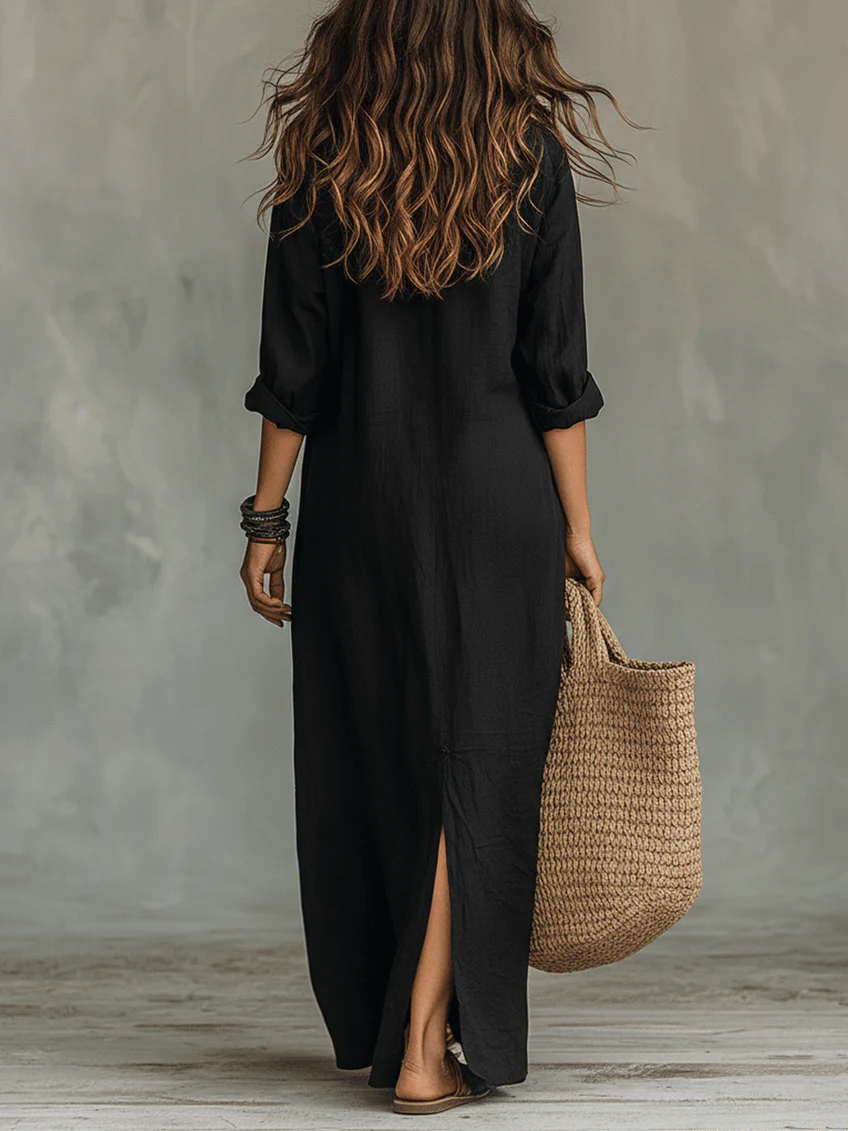 Bianca | Abito Maxi con bottoni