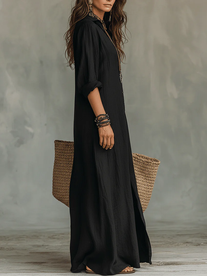 Bianca | Abito Maxi con bottoni