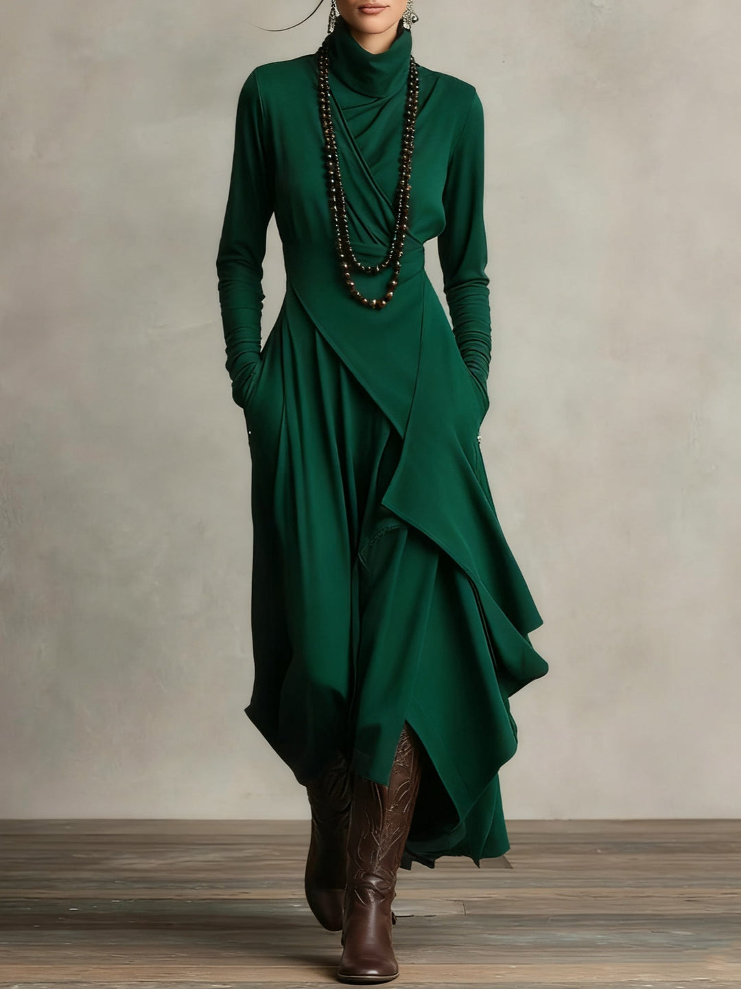 Aurelia |  Vestido largo con cuello alto