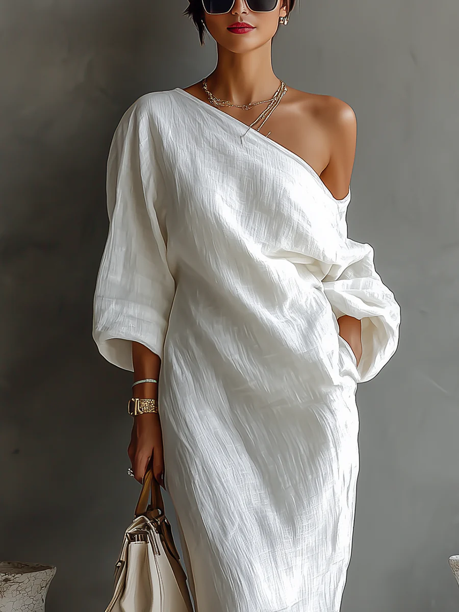 Marina | Elegante y Fluido de un Solo Hombro