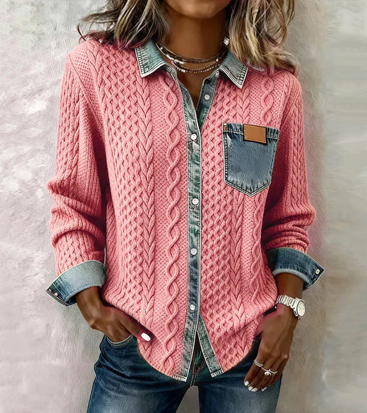 AMBRA - Top de Punto Patchwork