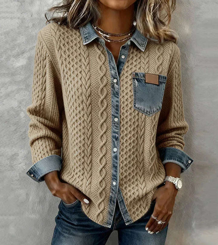 AMBRA - Top de Punto Patchwork