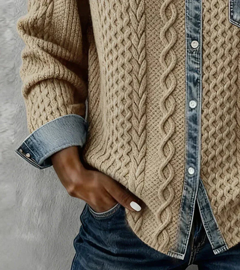 AMBRA - Top de Punto Patchwork
