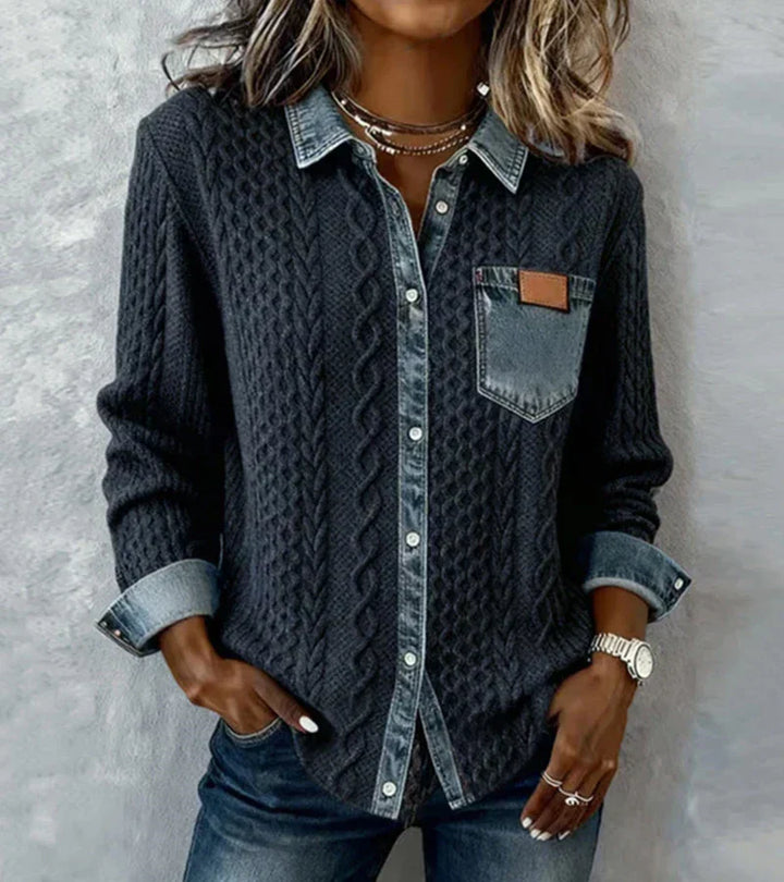 AMBRA - Top de Punto Patchwork