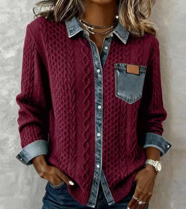 AMBRA - Top de Punto Patchwork