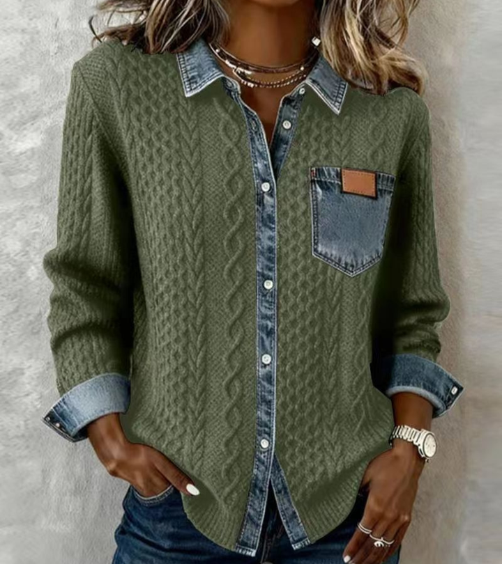 AMBRA - Top de Punto Patchwork