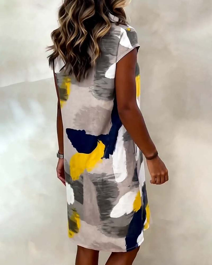 Lucía | Vestido estampado con cuello redondo