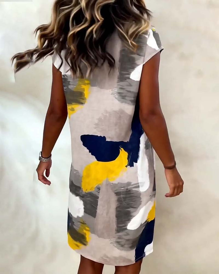 Lucía | Vestido estampado con cuello redondo