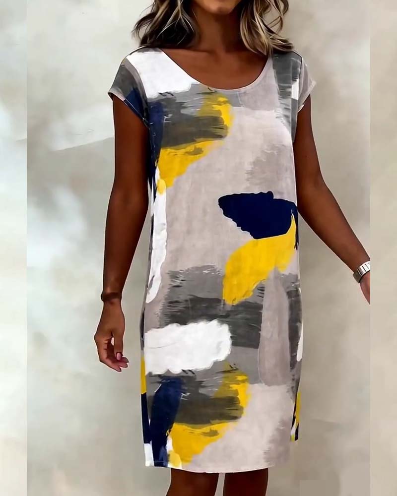 Lucía | Vestido estampado con cuello redondo