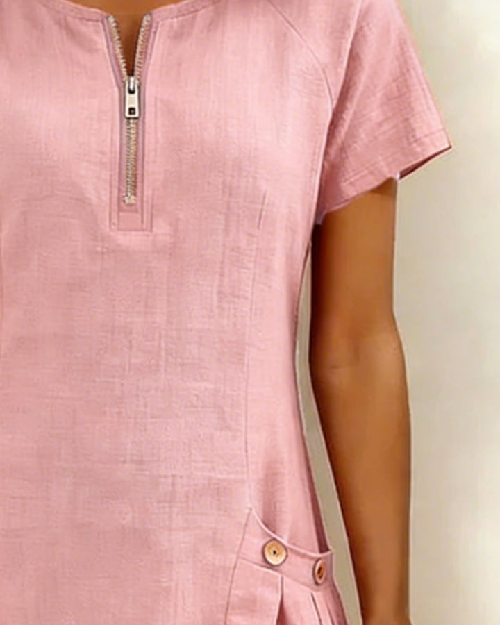 Laura | Vestido de algodón y lino