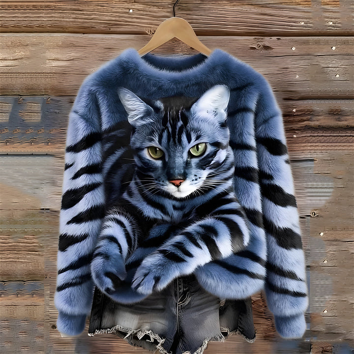 Marina | Maglione caldo con stampa gatto