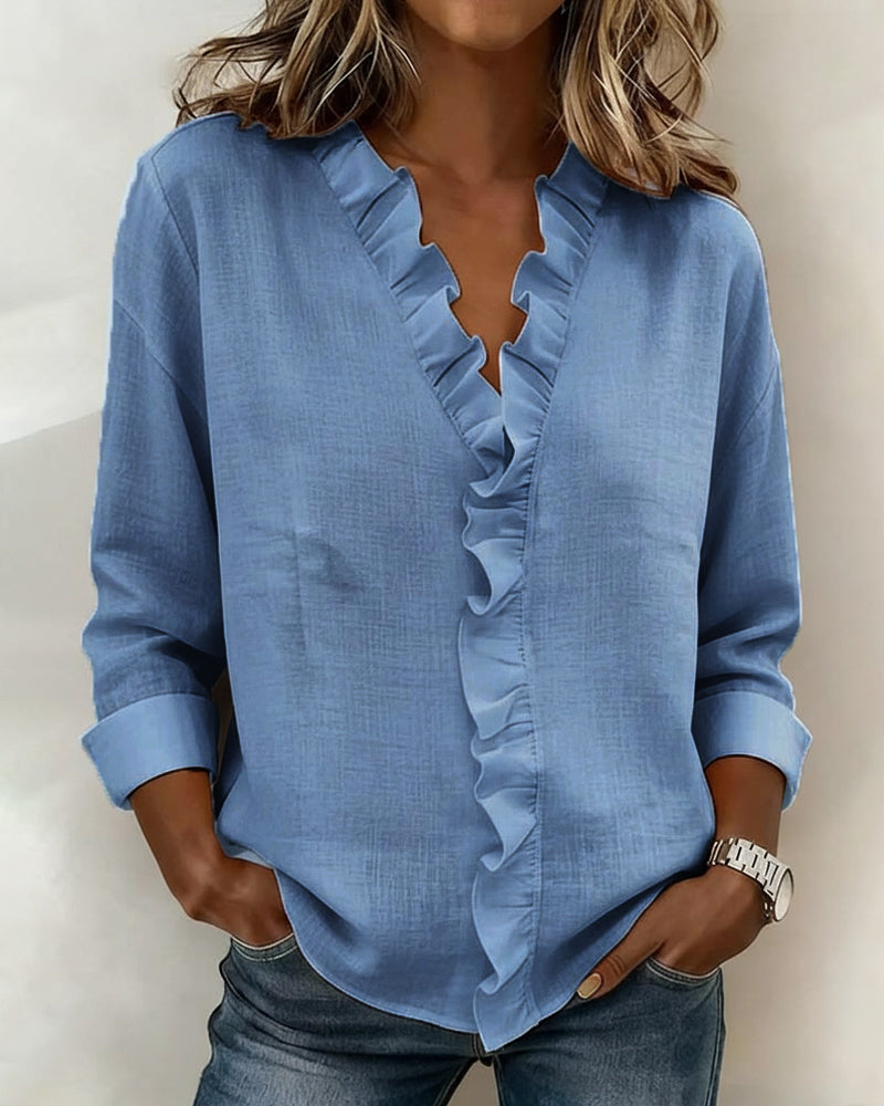 Nayla | Blusa fruncida de cuello en V