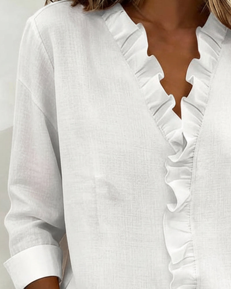 Nayla | Blusa fruncida de cuello en V
