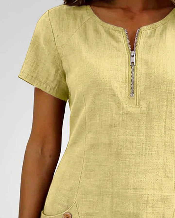 Laura | Vestido de algodón y lino